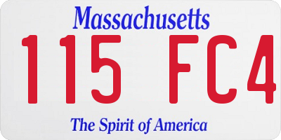 MA license plate 115FC4
