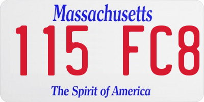 MA license plate 115FC8