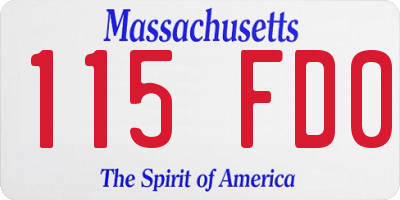 MA license plate 115FD0