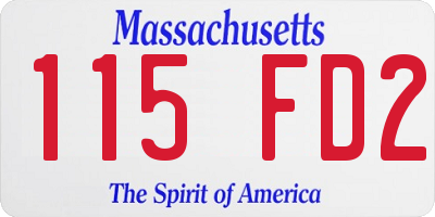 MA license plate 115FD2
