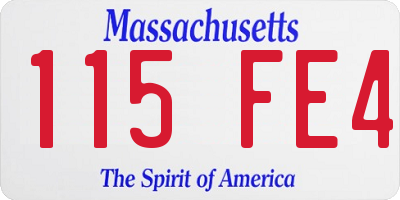 MA license plate 115FE4