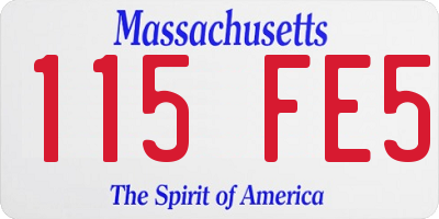MA license plate 115FE5