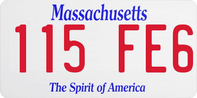 MA license plate 115FE6