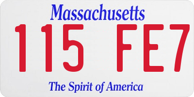 MA license plate 115FE7