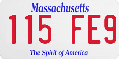 MA license plate 115FE9