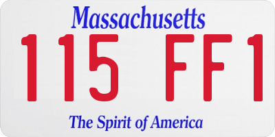 MA license plate 115FF1