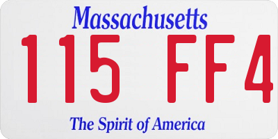 MA license plate 115FF4