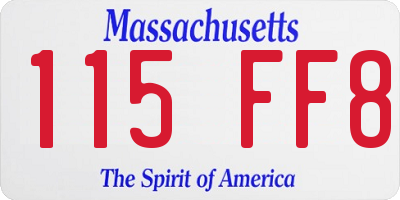 MA license plate 115FF8