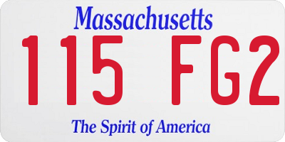 MA license plate 115FG2