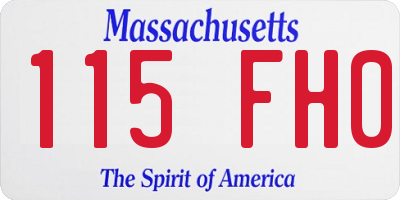 MA license plate 115FH0