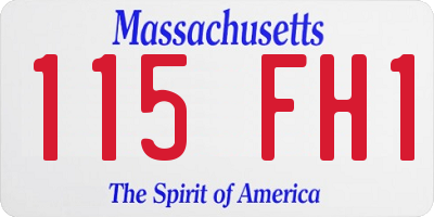 MA license plate 115FH1