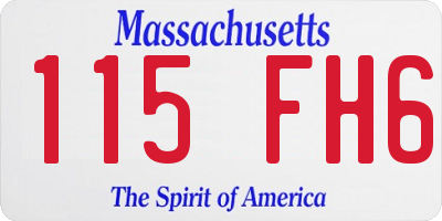 MA license plate 115FH6
