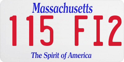 MA license plate 115FI2