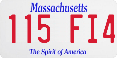 MA license plate 115FI4