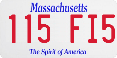 MA license plate 115FI5
