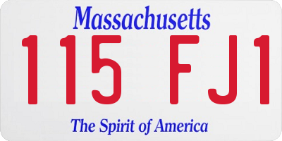 MA license plate 115FJ1