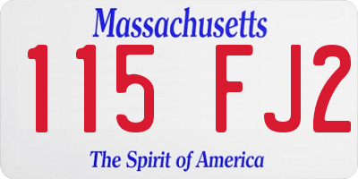 MA license plate 115FJ2