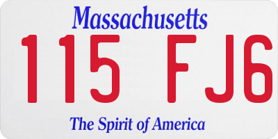 MA license plate 115FJ6