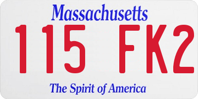 MA license plate 115FK2