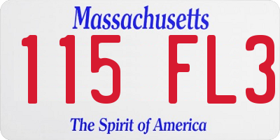 MA license plate 115FL3