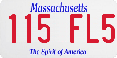 MA license plate 115FL5