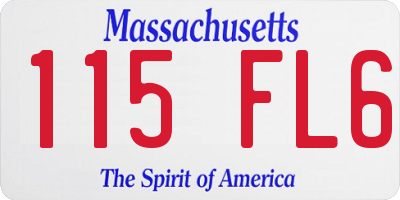MA license plate 115FL6