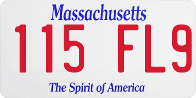 MA license plate 115FL9