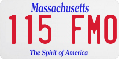 MA license plate 115FM0
