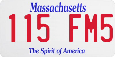 MA license plate 115FM5