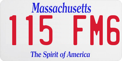 MA license plate 115FM6