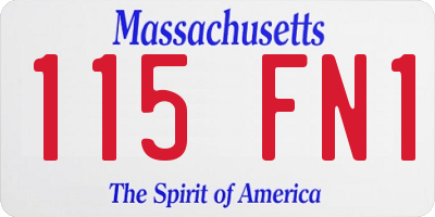 MA license plate 115FN1
