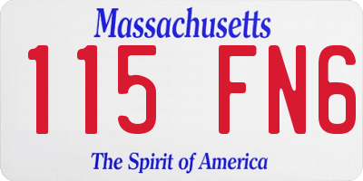MA license plate 115FN6