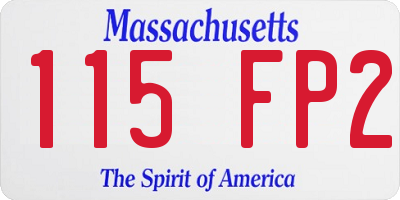 MA license plate 115FP2