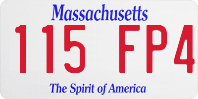 MA license plate 115FP4