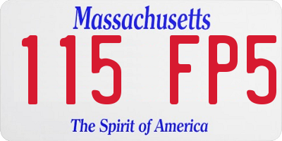 MA license plate 115FP5
