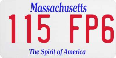 MA license plate 115FP6
