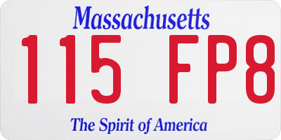 MA license plate 115FP8