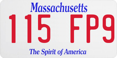 MA license plate 115FP9