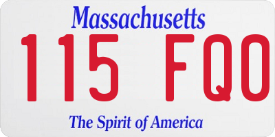 MA license plate 115FQ0