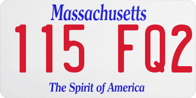 MA license plate 115FQ2
