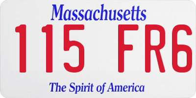 MA license plate 115FR6