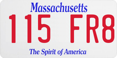 MA license plate 115FR8