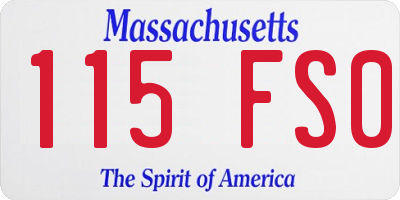 MA license plate 115FS0