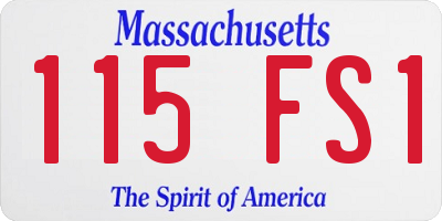 MA license plate 115FS1