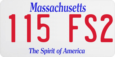 MA license plate 115FS2