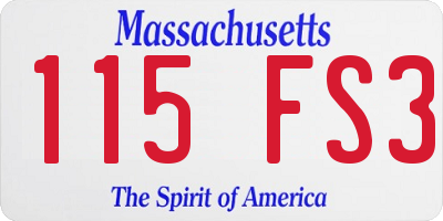 MA license plate 115FS3