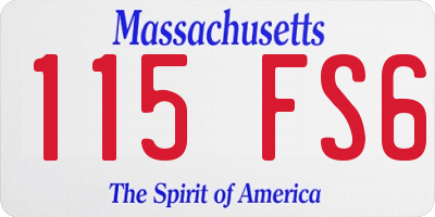 MA license plate 115FS6