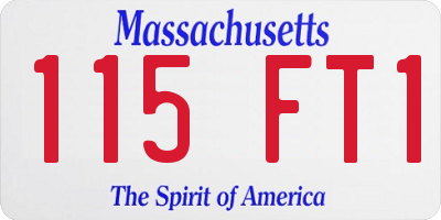 MA license plate 115FT1