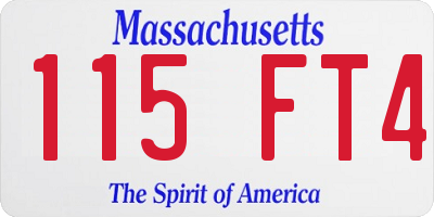MA license plate 115FT4