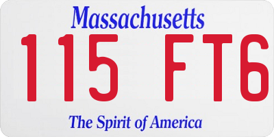 MA license plate 115FT6